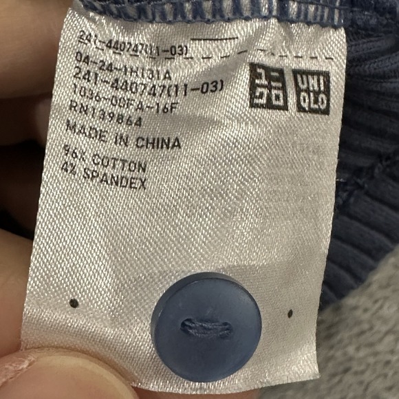 Uniqlo Button Top Shirt Long Sleeve Women XS Blue Ribbed Cozy Casual Normcore - Picture 4 of 7